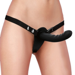 Ouch! Gode ceinture double Dual Ribbed 15 x 3.3cm Noir
